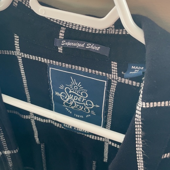 XSmall black/white tunic style button up shirt - Picture 3 of 3